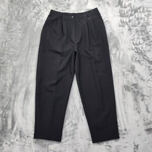 Vintage TR Bentley Pants Womens 14 Black Pleated High Rise Tapered Office Preppy